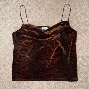 Le Lis Velvet Animal Print Camisole Tiger Stripes Going Out Top Moody Y2K Retro